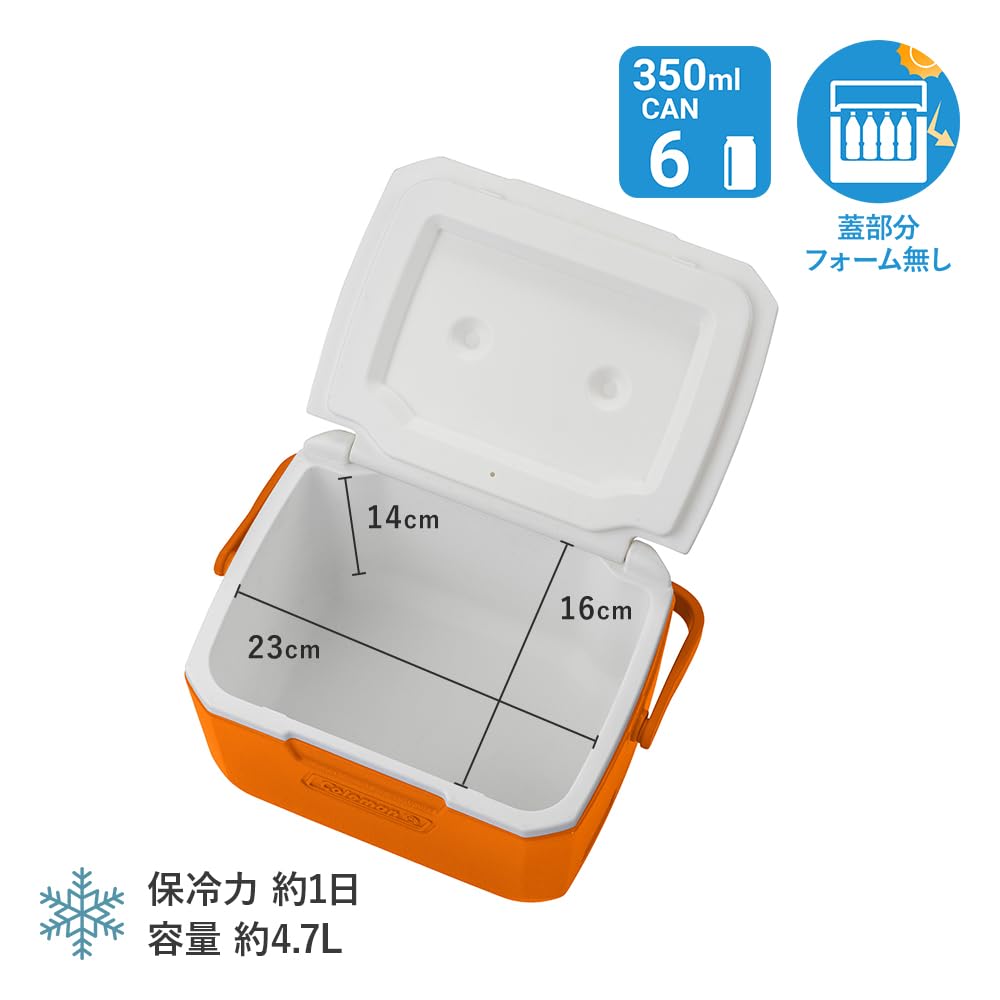 Coleman Take 6 Cooler Box Ideal for sports cherry blossom club packed and outdoor Features strong durable and excellent heat (Orange) fishing, days,