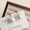 French retro diamond-encrusted pearl pendant earrings, high-end sense, simple temperament earrings, light luxury and gentle niche earrings for women
