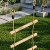 5 Step Climbing Ladder For Children With 2 Carabiners And 2 Tree Straps For Ages 3 8 Years 40 X 3.5 X 180 Cm Natural