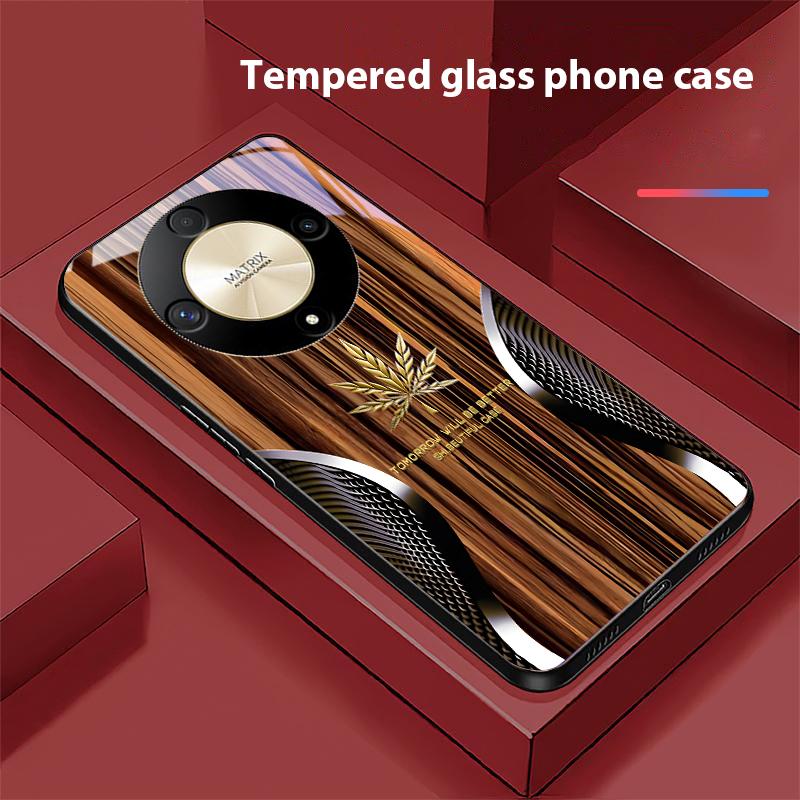 Wood Grain Snake For Honor Magic 6 50 70 90 Lite X7b 200 Pro Nova 10 Nova 5T X6 P30 Pura 70 Ultra Tempered Glass Phone Case