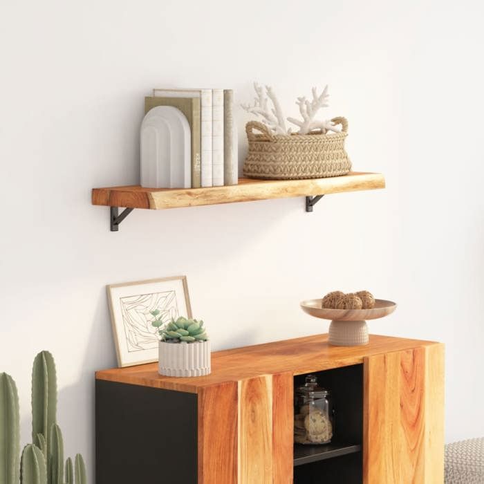 VidaXL Wall Shelf, Floating Shelf, Wall Decoration for Office Living Room, Rectangular Solid Acacia Edge 370287