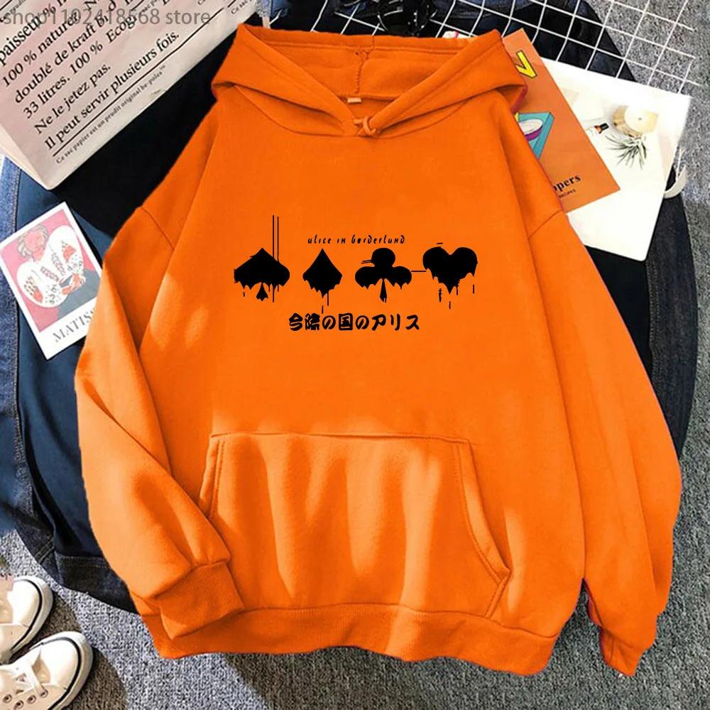 Alice In Borderland Hoodies Men Long Sleeve Sweatshirt Harajuku Graphic Streetwear Women Print Top Men Clothing Y2k