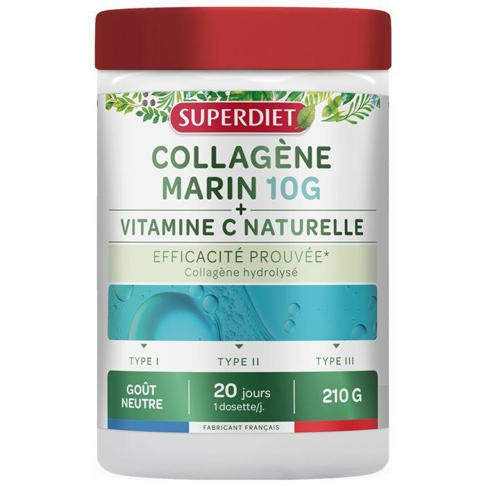Superdiet Collagène Marin 10 g et Vitamine C 210 Grammes
