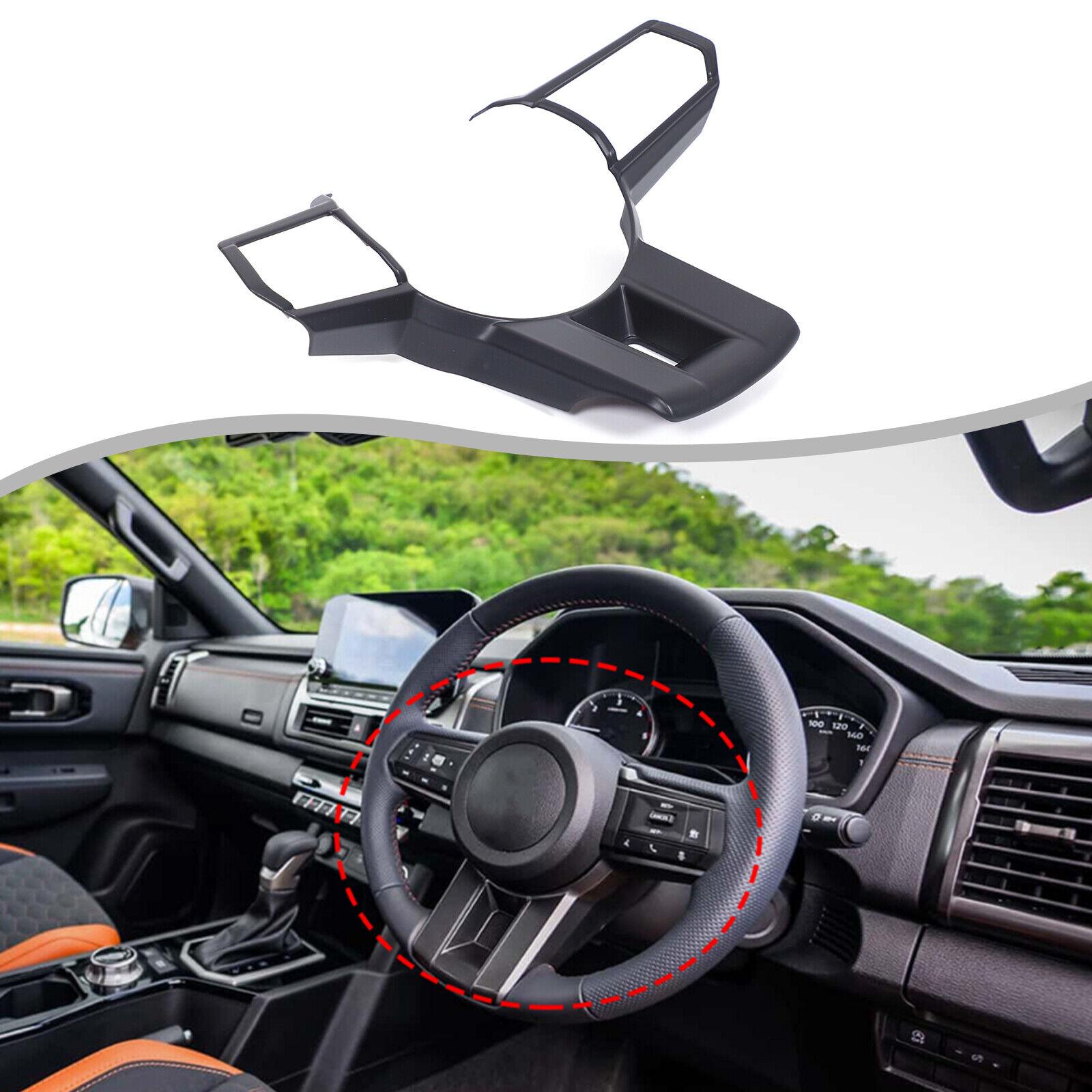 Matte Black Interior Steering Wheel Cover Trim For Mitsubishi L200 Triton 2024+