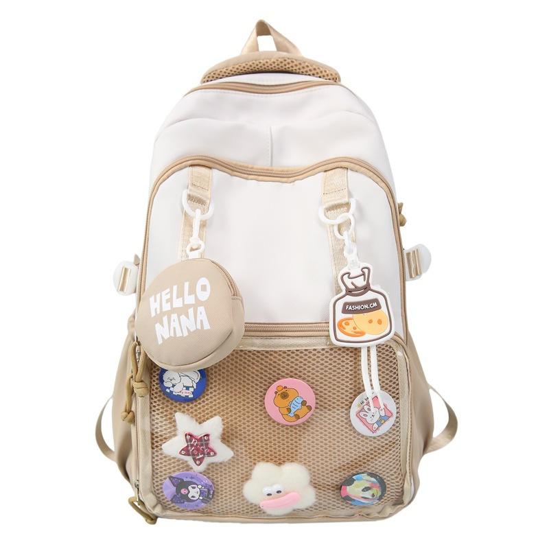 Schoolbag New Schoolbag Girls Large Capacity Burden Reduction Lightweight Middle School Students Junior High School Students Class Travel Backpack