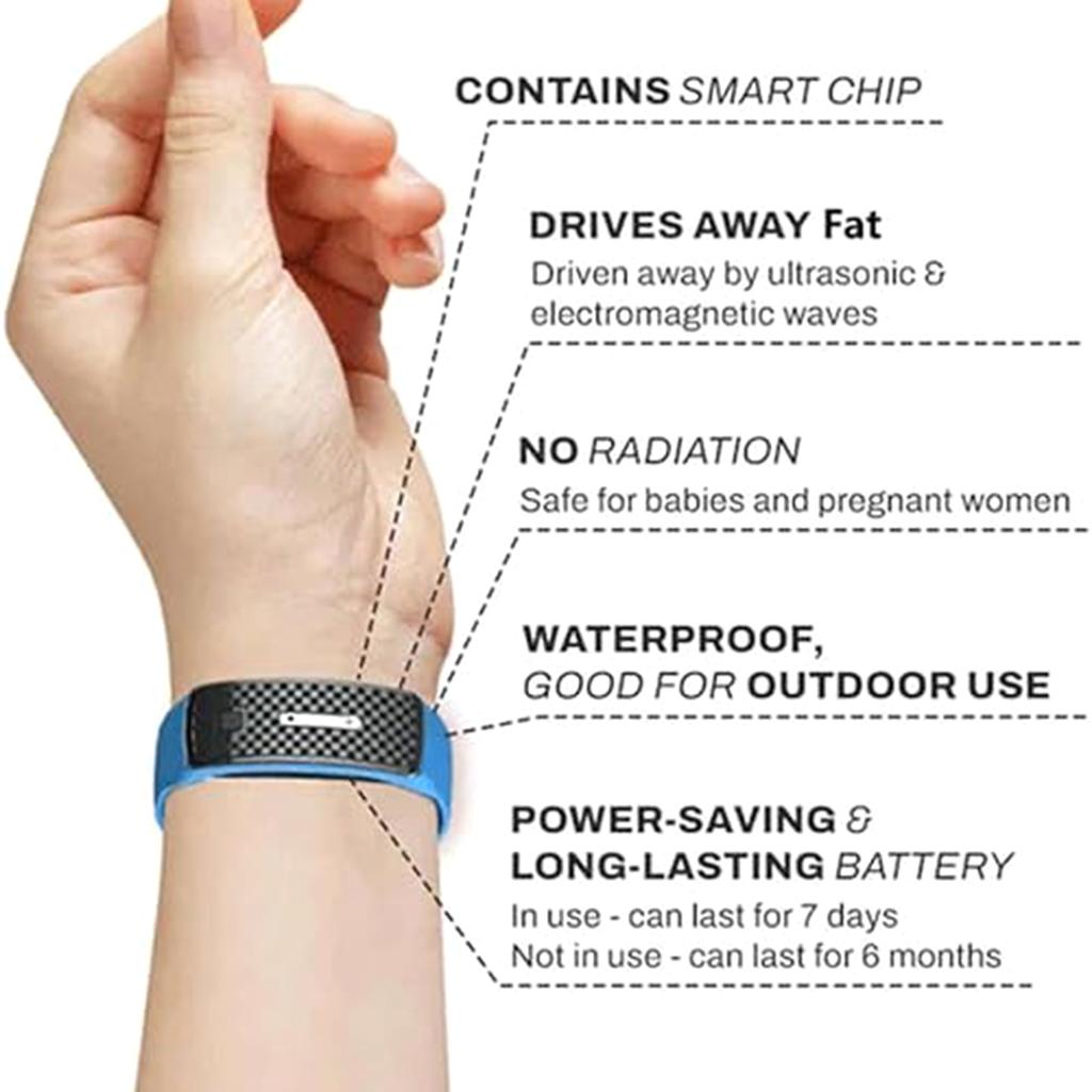 Ultrasonic Mosquitos Repellents Bracelet Sturdy Silicone Wristband for Outdoor Protective Adjustable Frequency Hand Rope