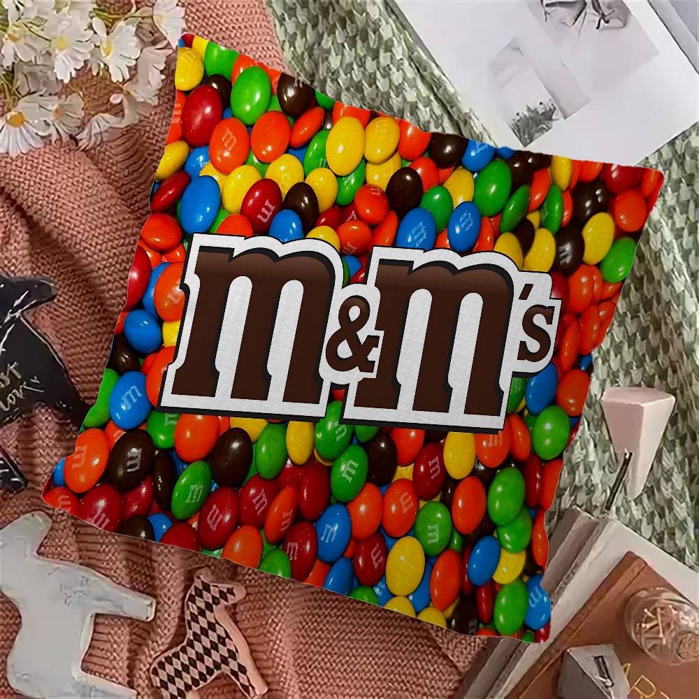 M-Ms C-Chocolate Pillow Cover Design Cushion Cover Decor Holiday Decorati