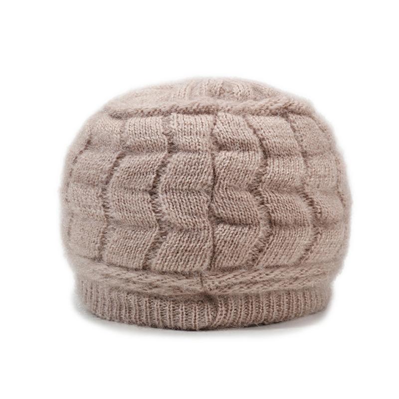 Autumn Winter Women's Hat Thick Wool Hat with Duck Tongue Middle-Aged and Elderly Knitted Hat Mother Hat Pullover Hat