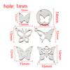 20pcs Stainless Steel Pendants Hollow Butterfly Necklace Charm Earrings Bracelet Butterflies Component DIY Women Jewelry Making