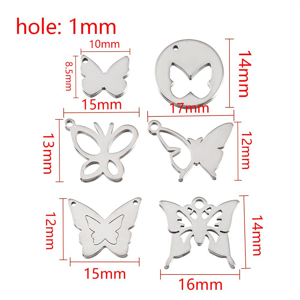 20pcs Stainless Steel Pendants Hollow Butterfly Necklace Charm Earrings Bracelet Butterflies Component DIY Women Jewelry Making