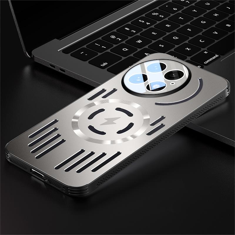 Hard Metal Heat Dissipation Magnetic Wireless Charging Cover For OnePlus 13 13R 12 One Plus 13 Cool Protective Back Case