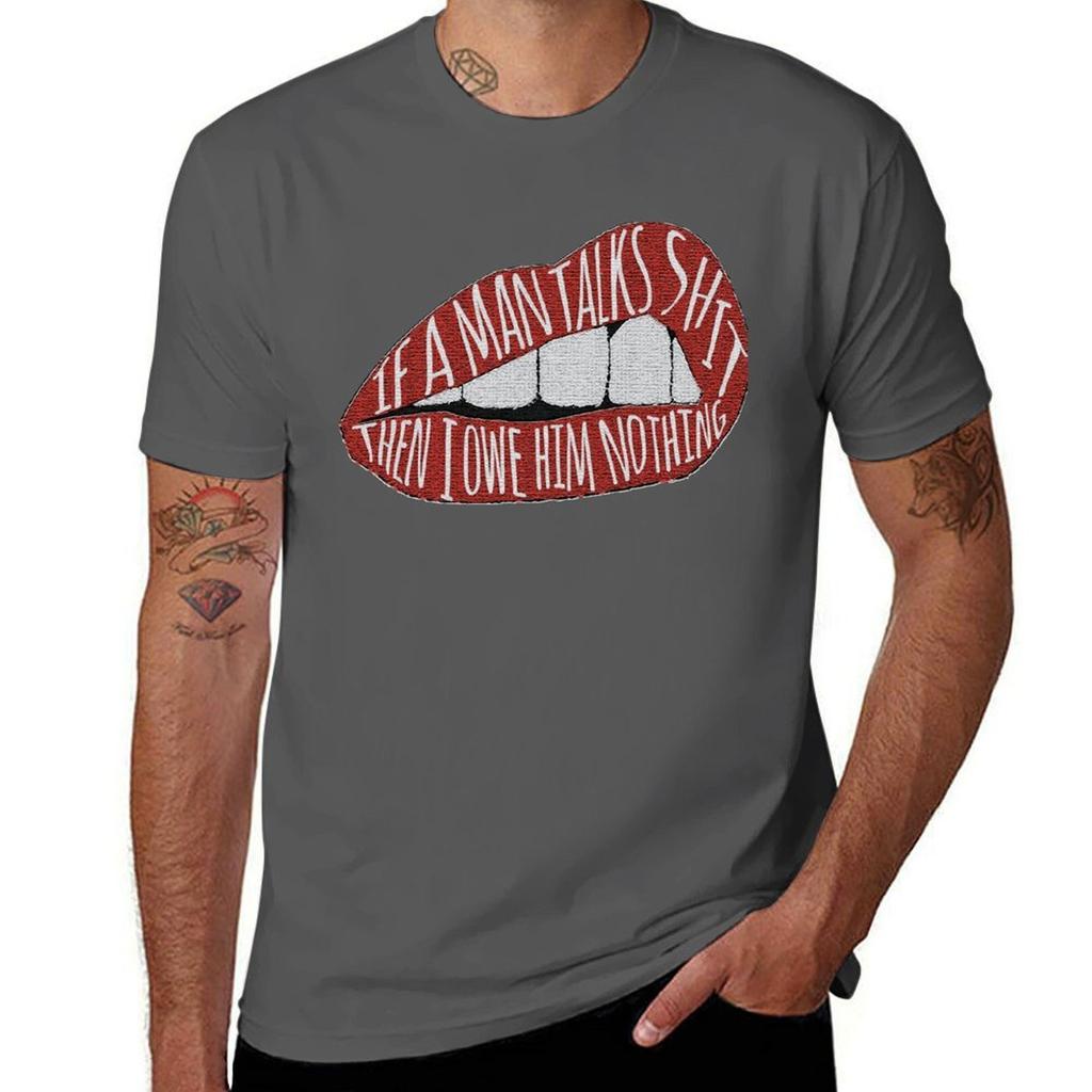 if a Unisex talks sht TShirt Basic Solid Color Casual Tee Shirt