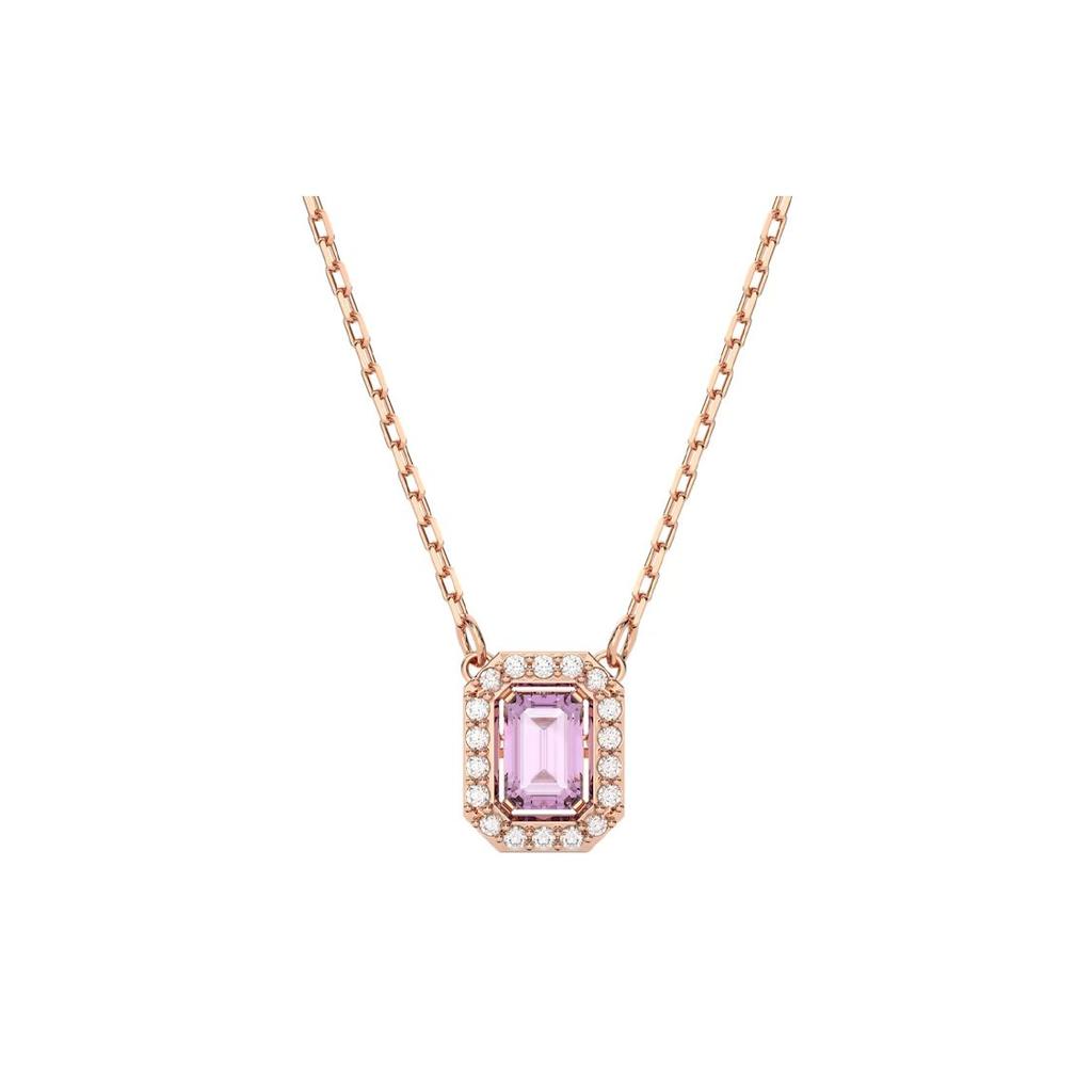 Swarovski Achtkantiger Schnitt Roségoldbeschichtete Halskette Damen Halsketten 5640291
