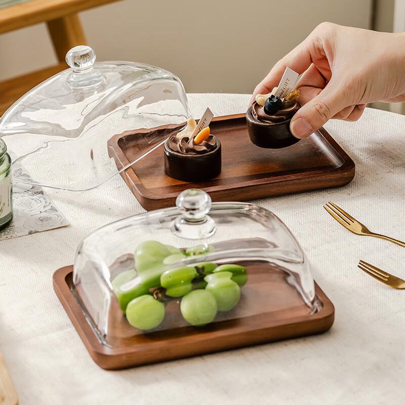 WY Dessert Display Tray With Glass Lid