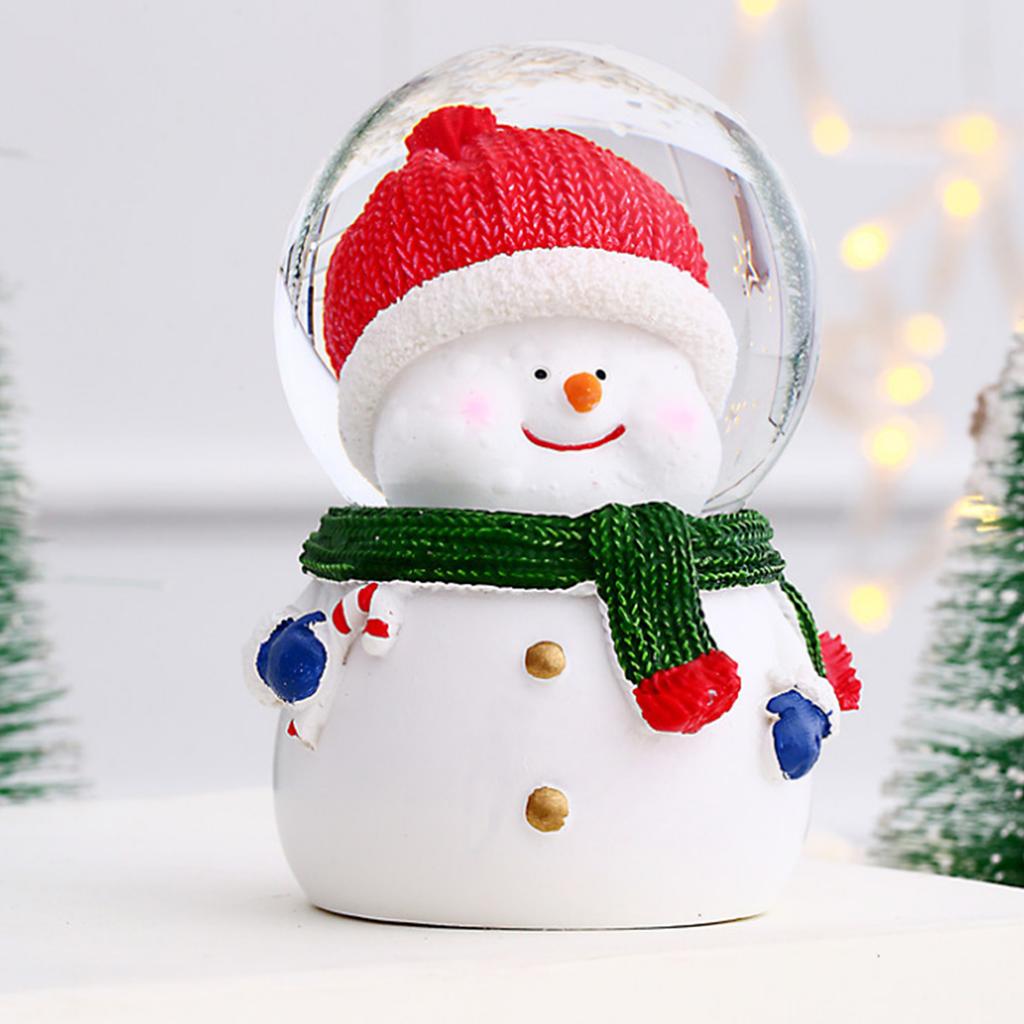 Jul Snöglob Färgskiftande Ljus Jul Kristallkula Dekor Harts Glas Julkula