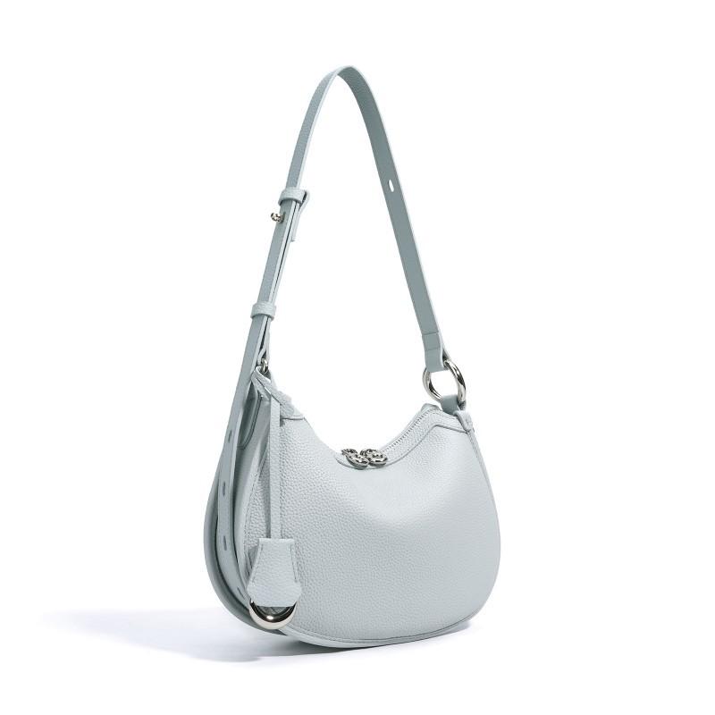 2026 Genuine Leather High-end Simple Hand-bag Cross-slung Saddle Bag Fashionable Niche Commuting Shoulder Women's