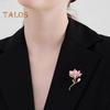 Magnolia Flower Brooch for Women Artificial Flower Pins Faux Pearl Enamel Badges Lapel Pins for Jackets Dresses Coats Accessories