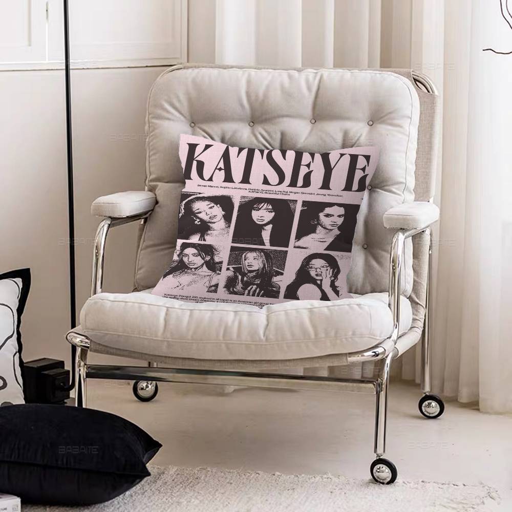 K-KATSEYE Office Cushion Pillowcase Car Cushion Cover45X45CM Lumbar Pillowcase Sofa Pillowcover