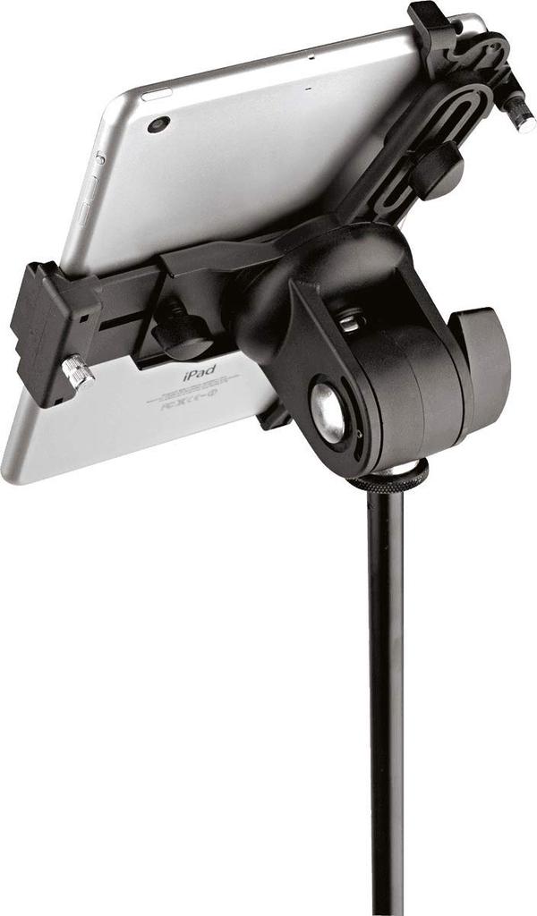 K&M TabletPC Holder for Microphone Stand Mounting [19795] Color: Black