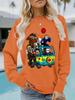European & American Women's Halloween Crew Neck Pullover - Casual Fall/Winter Long Sleeve Sweatshirt