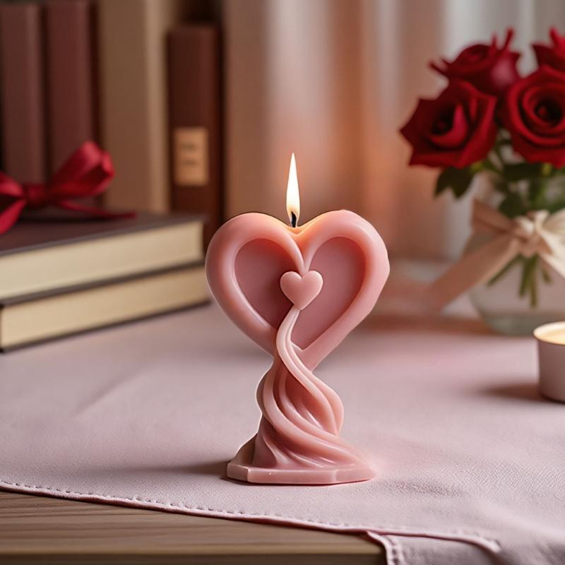 Silicone Molds 3D Heart Candle Molds Epoxy Resin Molds Lovely Castings Molds Plasters Molds for Home Decoration