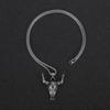Punk Stainless Steel Bull Buffalo Skull Pendant Necklace Male Accessories Long Box Chain Vintage Hip Hop Men Jewelry Gift