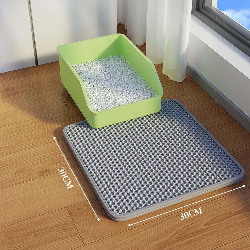 Extra Large Non-Slip Cat Litter Mat - Anti-Tracking, Anti-Splash, Scratch-Resistant, Double Layer, Leak-Proof Sand Control.