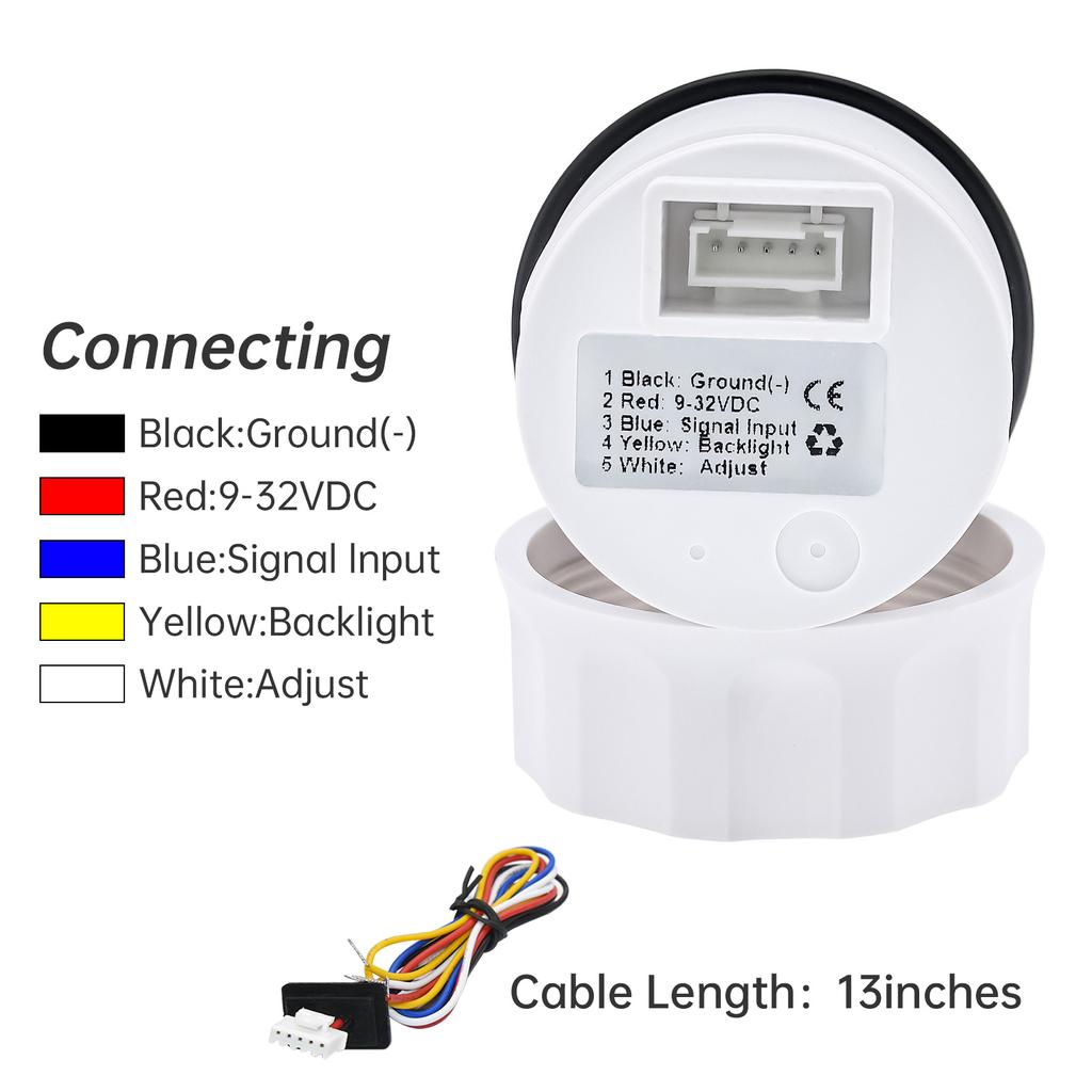 52MM Water Temperature Gauge with 7 Color LED Backlight 0-120 ℃ Water Temp Meter with Sensor (Option) For Marine Boat Car Truck