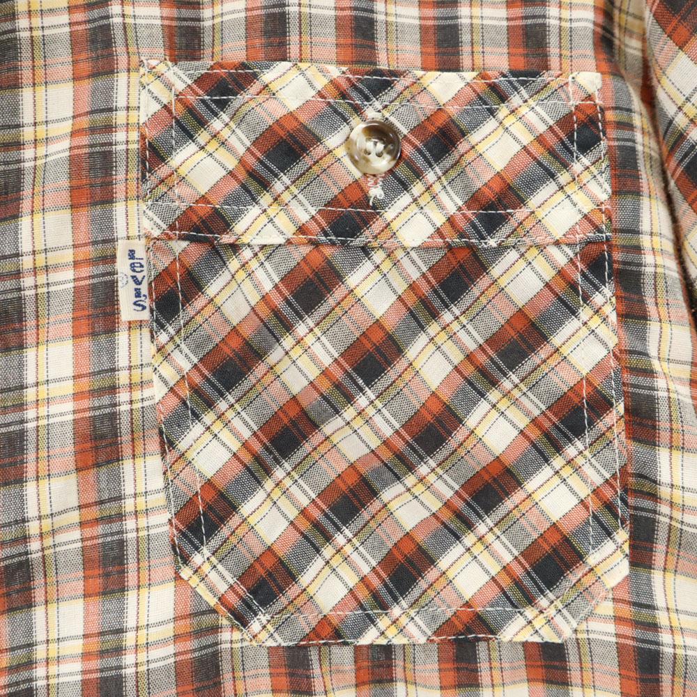 Levi's 70s vintage Check Pattern Long sleeve shirt M Brown Men's Used