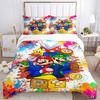 3pcs Happy Super Mario Bros Bedding Set, Including 1 Quilt Cover and 2 Pillow Shams, Without Filling, Soft and Comfortable Home Bedroom Fabric, Fashio