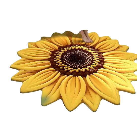 Yousheng Floor Mat Large Size Non-Slip Backing Plush Rug 3D Sunflower Design Door Mat Living Room Bathroom Kitchen Decoration