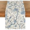 Artoid Mode Peacock Flower Chinoiserie Pompon Fall Table Runner, Seasonal Modern Kitchen Dining Table Decoration for Home Party Decor 13x48 Inch