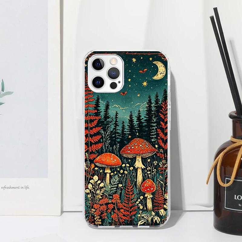 Colorful Mushroom Phone Case For Iphone 17 Air 16 15 Plus 16E 14 Pro Max 13 Mini 12 11 7 8 SE Fundas Soft Back Cover 17 Air 16 1