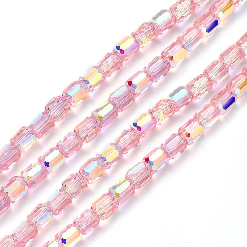 8mm Glass Column Beads Crystal Barrel Faceted Loose Spacer Craft Beads for Bracelet Necklace Earring Wind Chime Jewelry Making
