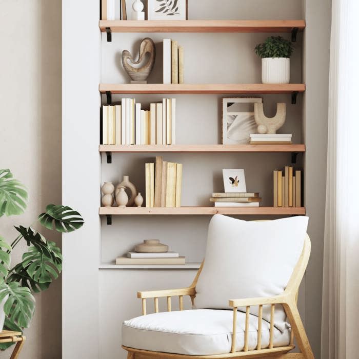 VidaXL Wall Shelf 80x30x4 Cm Solid Untreated Oak Wood 363543