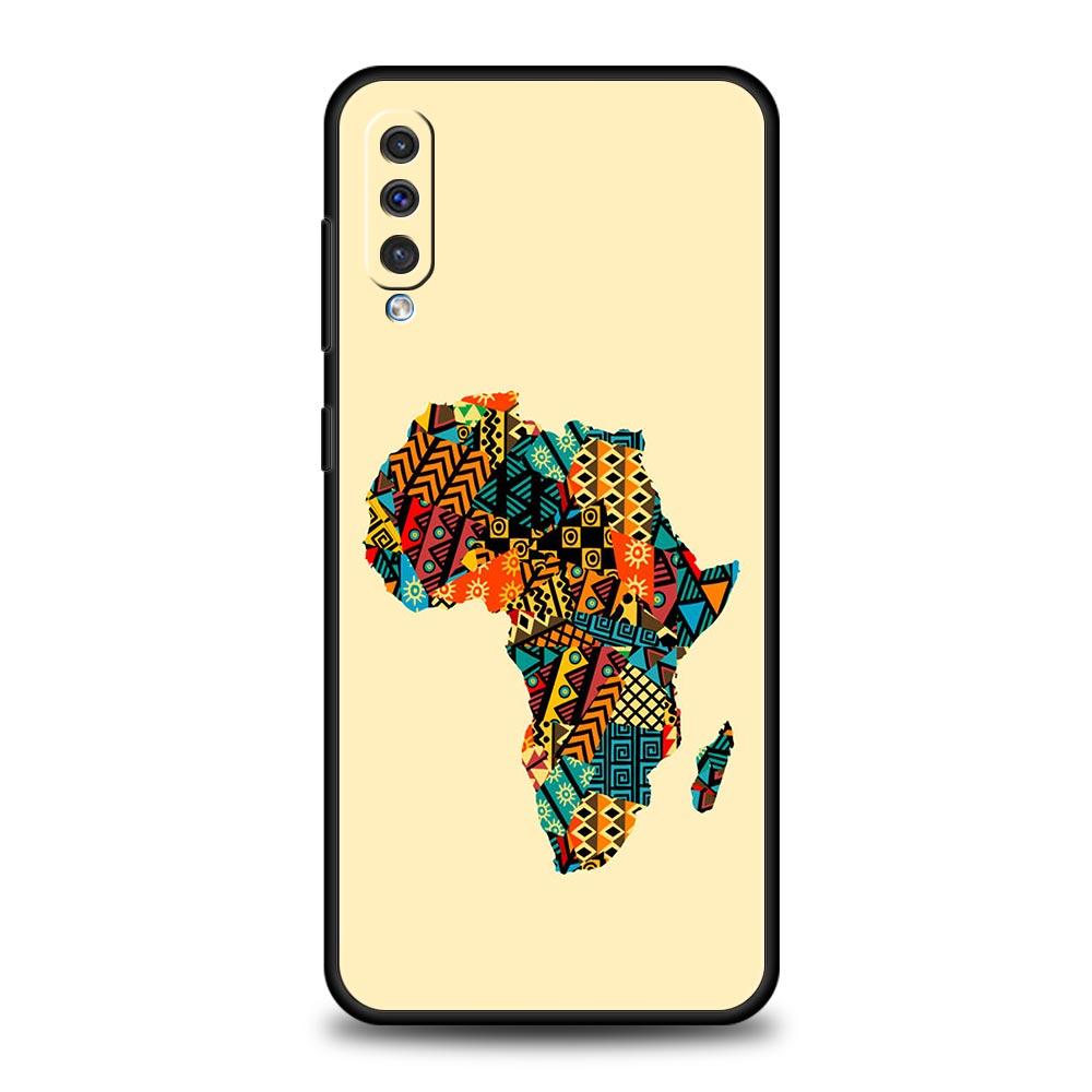 Phone Case For Samsung Galaxy A16 A14 A12 A54 A52 A50 A22 A20e A06 A04s A32 A72 A70 A30 A34 Cover Africa Map Geography Painted