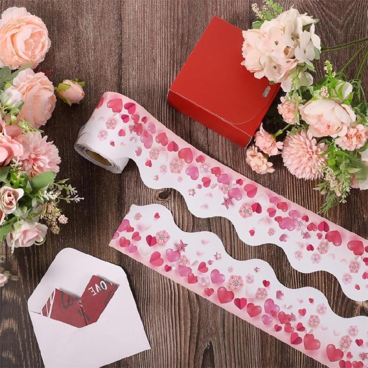 Bordo a Tema San Valentino Bordi a Forma di Cuore Adesivo da Parete Lungo 59ft Largo 75mm per Camera da Letto Decorazione Festa in Casa
