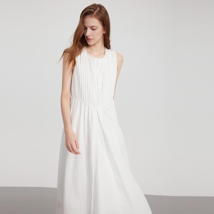 ELLE Modern Elegant Slimming Solid Color Sleeveless A-Line Dress Women dresses EL52528