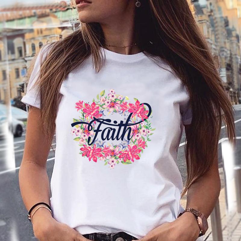 Women T-Shirts 90S Tropical Plants Love Letter Printing New Graphic Print Female Fashion Cartoon Summer T Tops Shirt Tee T-Shirt