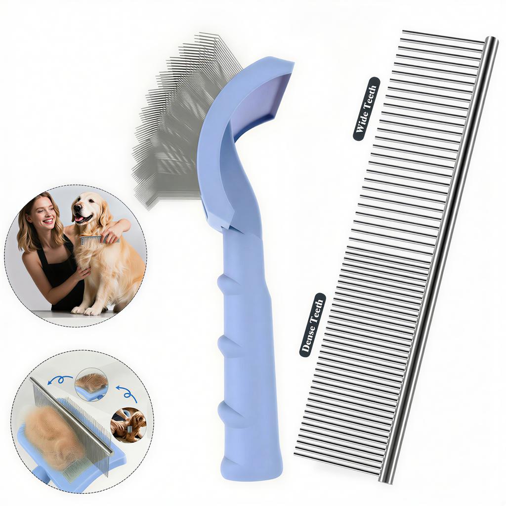  Pettine per toelettatura cani Rimuovi pelo morto Spazzola a aghi Spazzola cardatrice Massaggio Pettine districante Strumento per capelli Cane di taglia grande Forniture per animali domestici Accessori