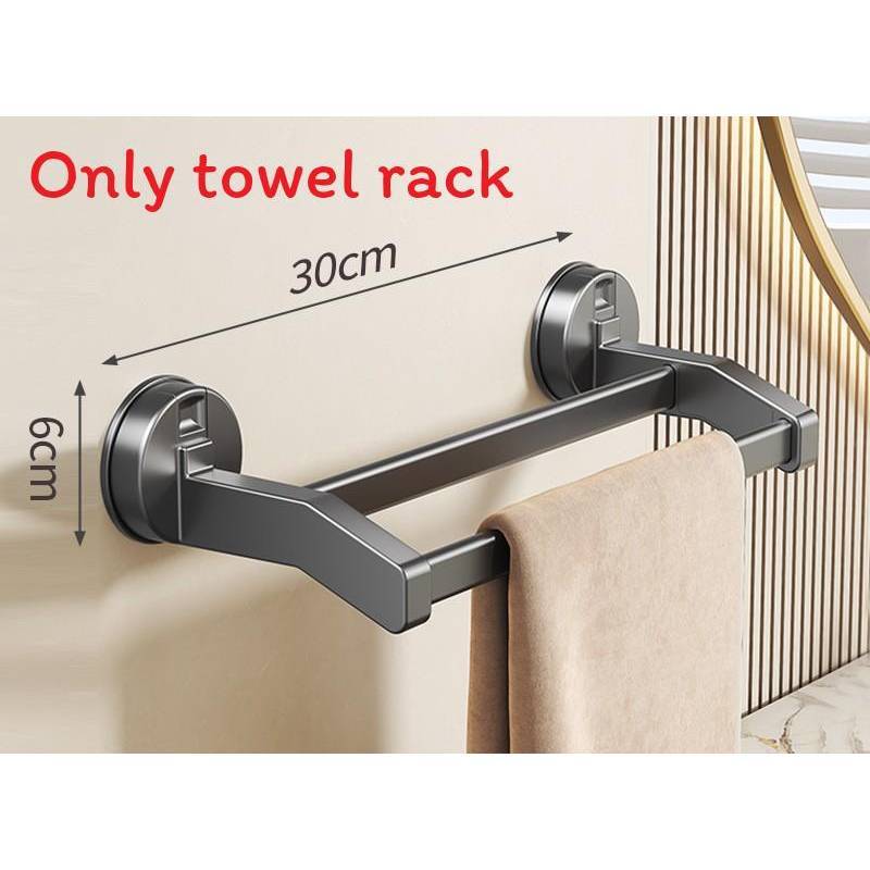 Modern Minimalist Towel Bar With Sucker Mount For Bathroom Storage And Antimildew Function