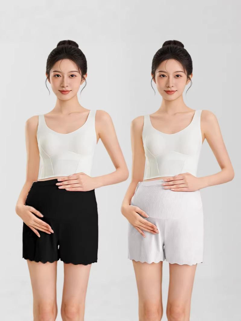 

Maternity High-Waist Ice Silk Safety Shorts – Lightweight, Elastic, Anti-Exposure, Plus Size Underwear XL (Recommended for 130-150 jin) білий