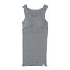 Hinna Fluffy Ribbed Organic Cotton Tank Top with Cups (Heather Gray)