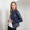 Women Lapel Collar Spring Autumn Solid Color Long Sleeve PU Leather Jacket S-3XL