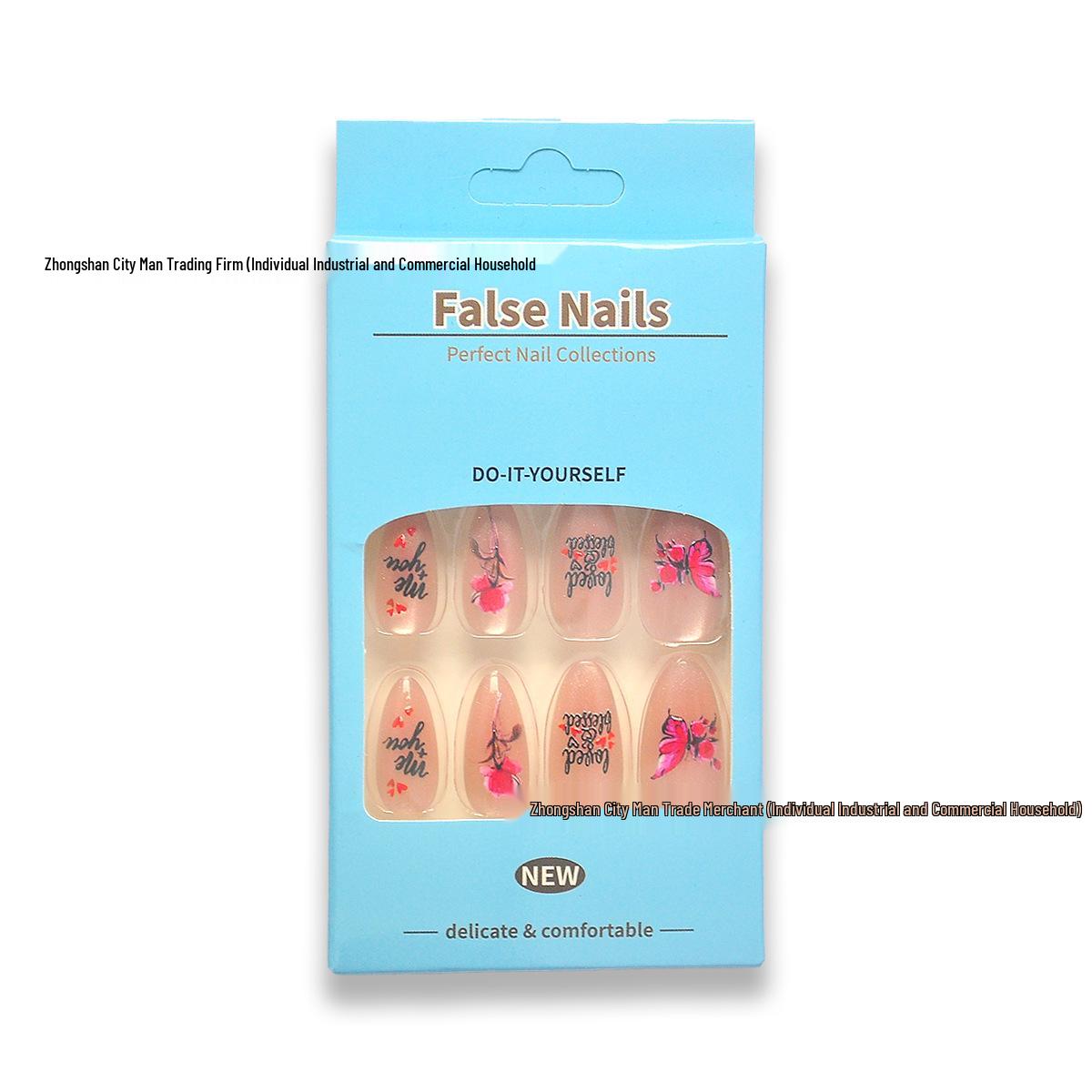 Elegant Rose Butterfly Cat Eye Valentine s Day Press-On Nails - 24 Piece Set