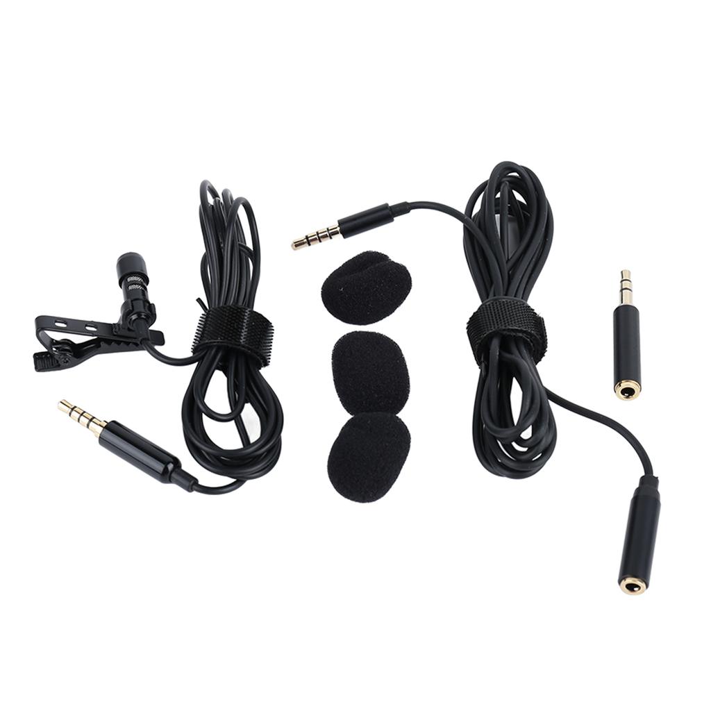 Professionelles Lavalier-Mikrofon 360 Grad omnidirektional 3,5 mm Ansteck-Lavalier-Reversmikrofon mit 1,5 m Kabel