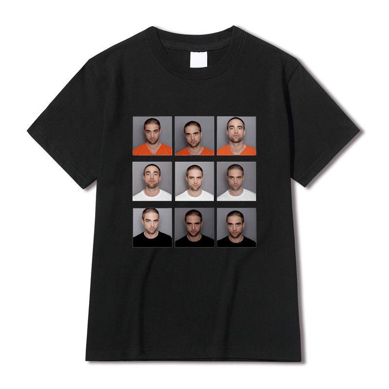 Edgy Viral Meme T Shirt Robert Pattinson Mugshot Nine Picture Grid Portrait Print Summer Ins Trendy Unisex Cotton Graphic Tops
