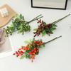 Tri-Fork Berry Olive Branch Foam Fruit for Christmas & Wedding Decoration, Silk Floral Home Decor