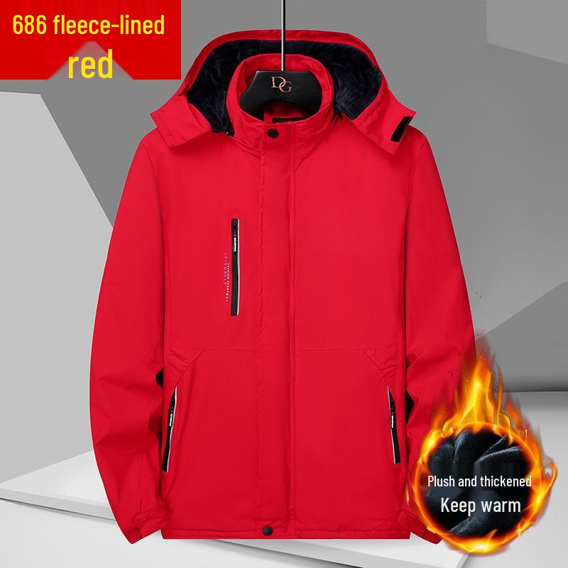 Veste d'hiver imperméable et respirante pour homme, doublée polaire, pour la pêche