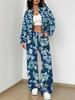 Simple Graffiti New Autumn And Winter New European And American Women'S Clothing Flower Printing Suit Women